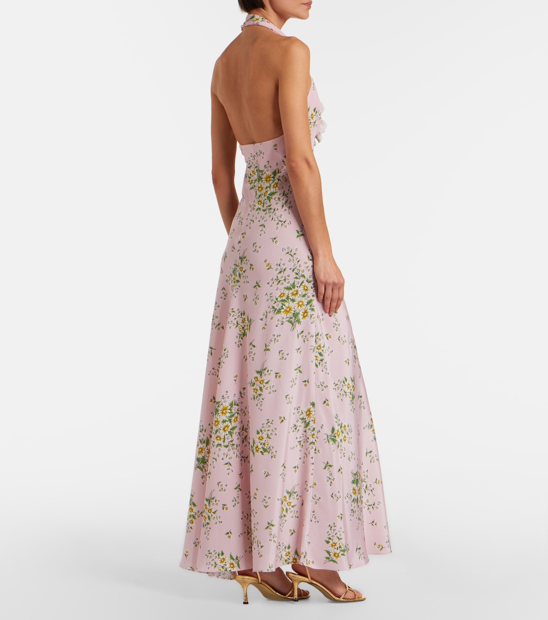 Floral-appliqué floral silk crêpe gown | Rodarte