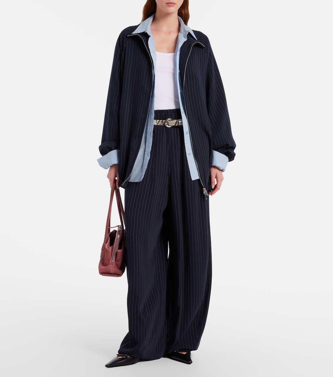 Baxter pinstripe oversized jacket | The Frankie Shop