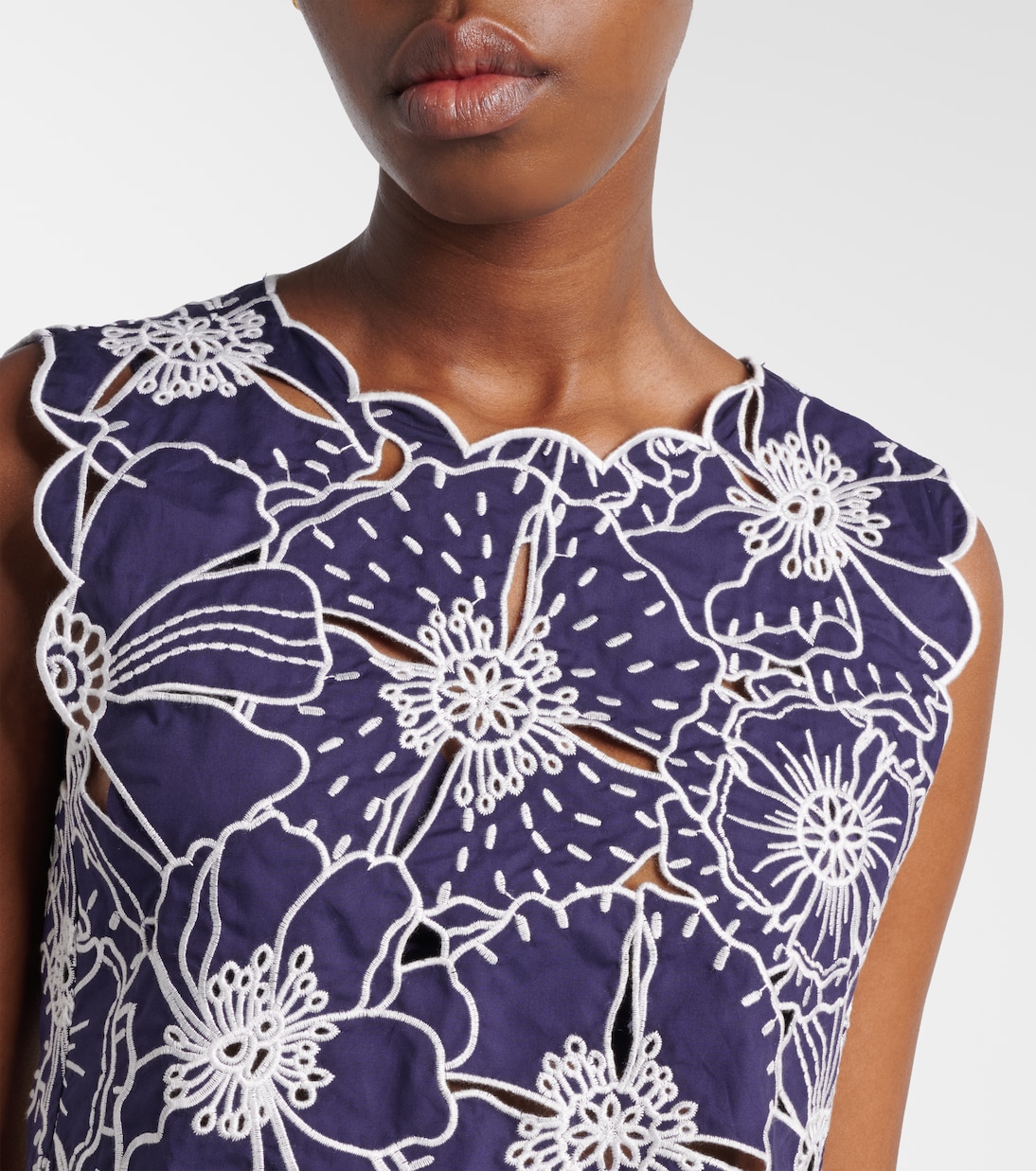 Embroidered floral cotton crop top | Farm Rio