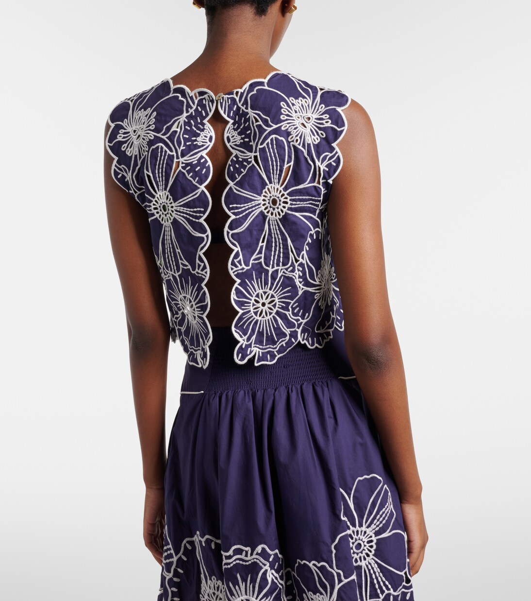 Embroidered floral cotton crop top | Farm Rio