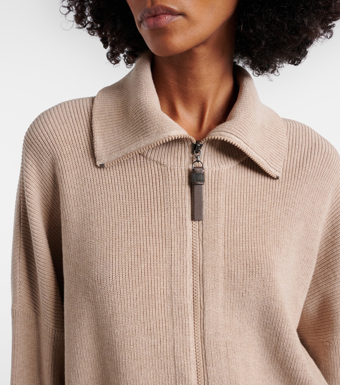 Knitted cotton blouson jacket | Brunello Cucinelli