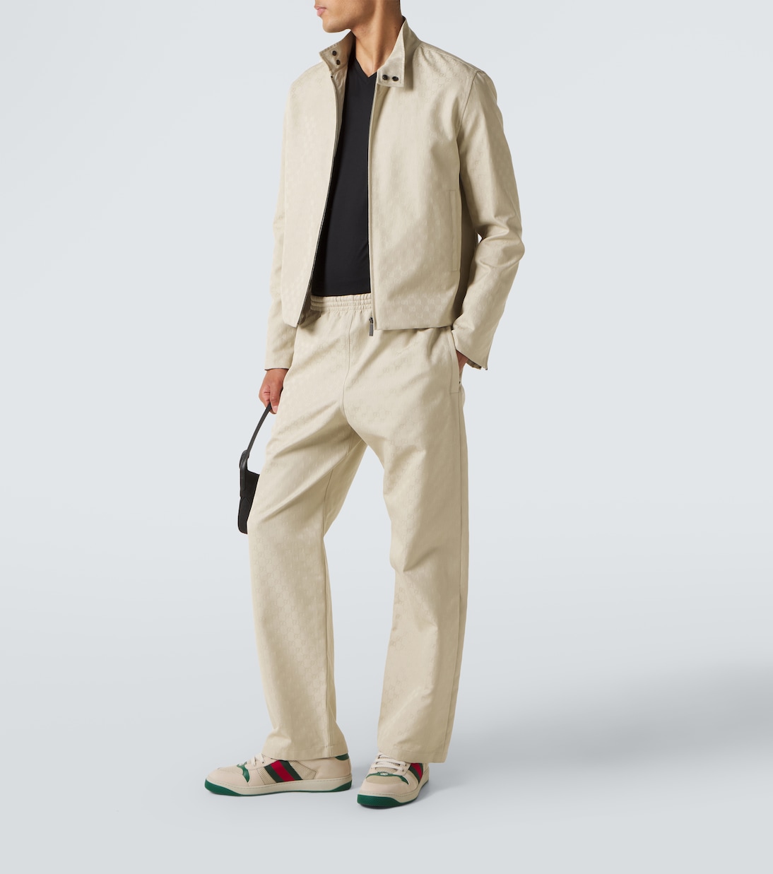Screener leather-trimmed sneakers | Gucci