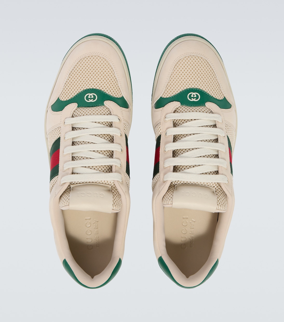 Screener leather-trimmed sneakers | Gucci