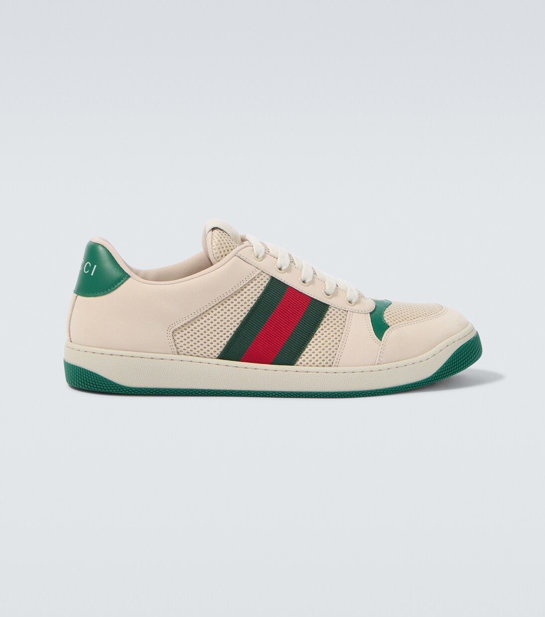 Screener leather-trimmed sneakers | Gucci