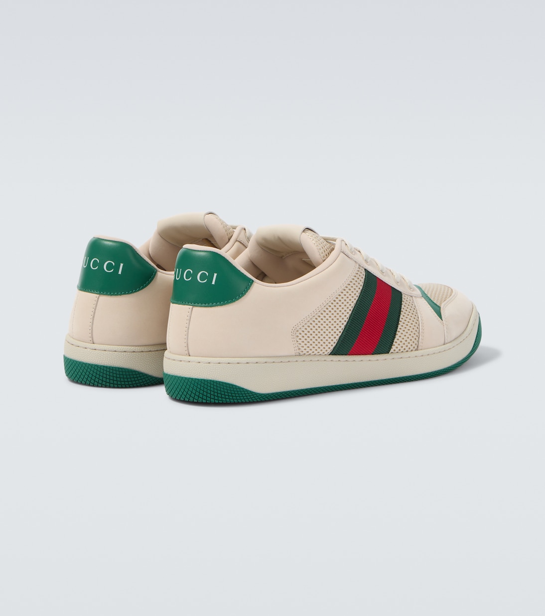 Screener leather-trimmed sneakers | Gucci