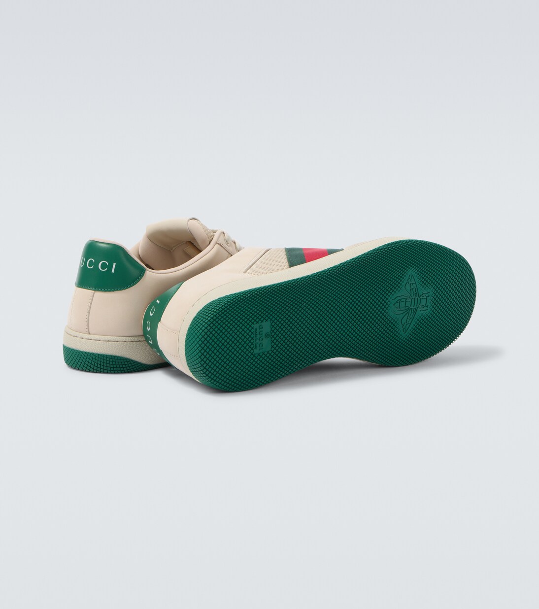 Screener leather-trimmed sneakers | Gucci