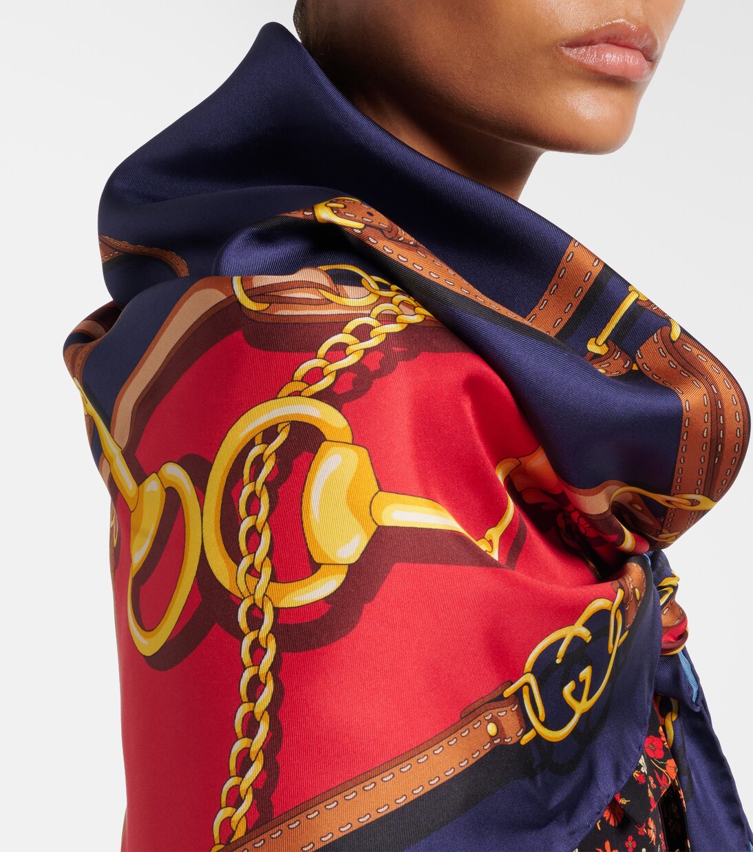 Printed reversible silk twill scarf | Gucci