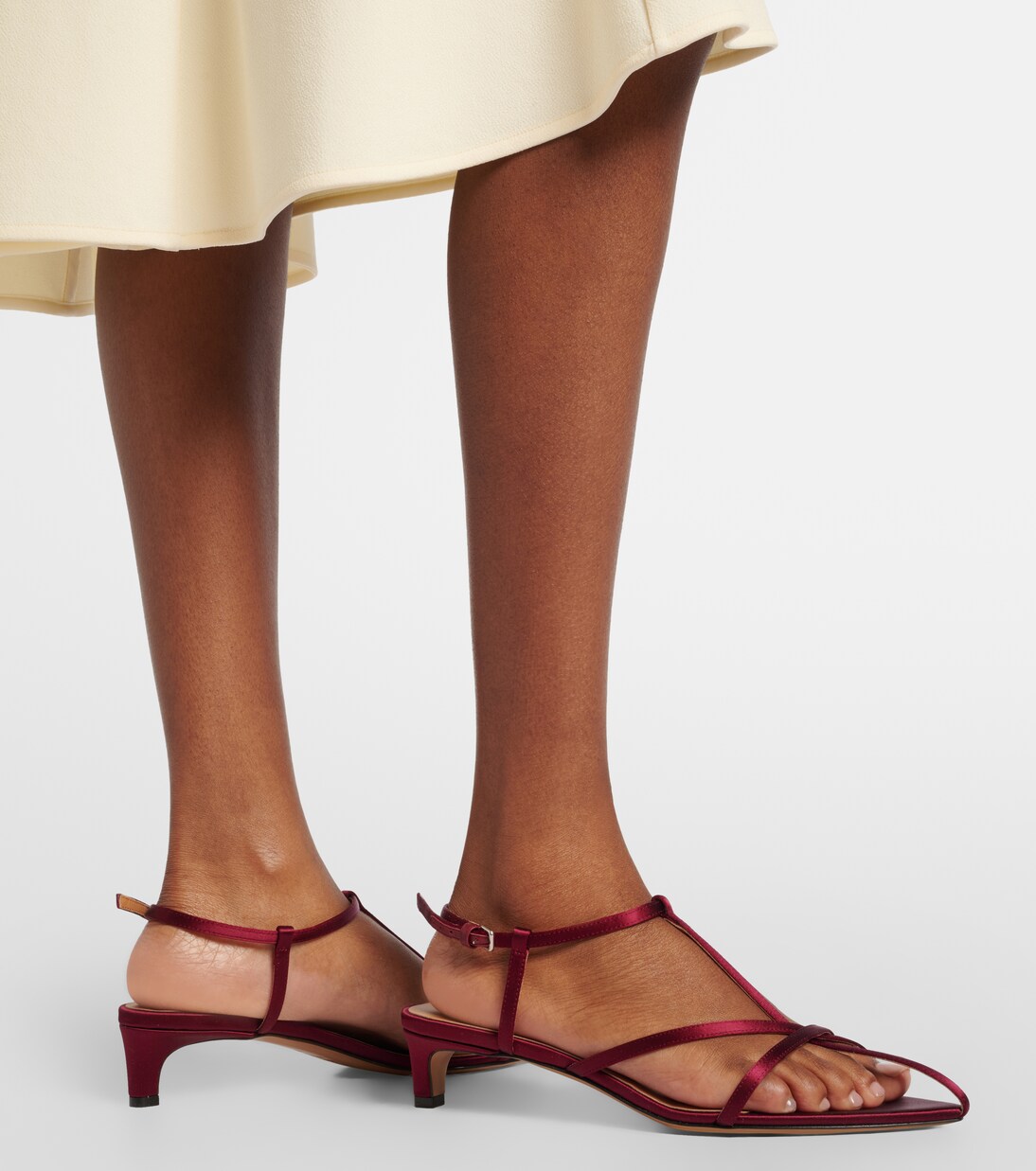 Cage satin and leather sandals | Jil Sander