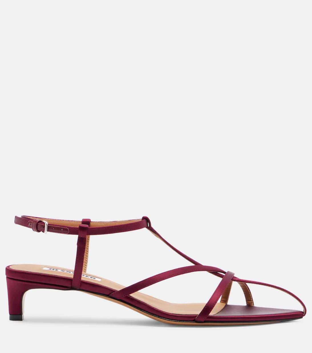Cage satin and leather sandals | Jil Sander
