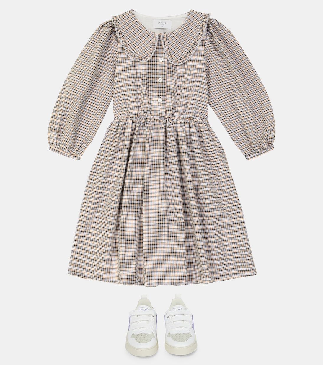 Robe en coton et laine à carreaux | Paade Mode