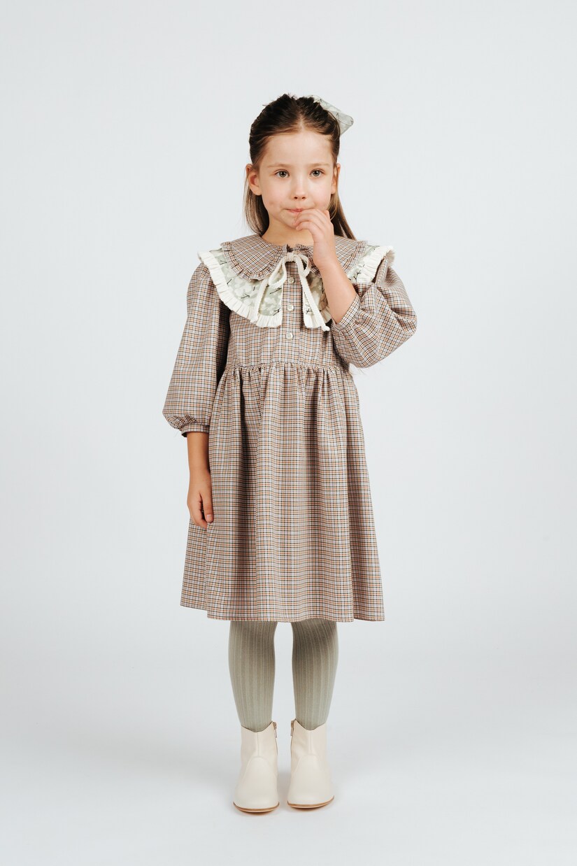 Robe en coton et laine à carreaux | Paade Mode