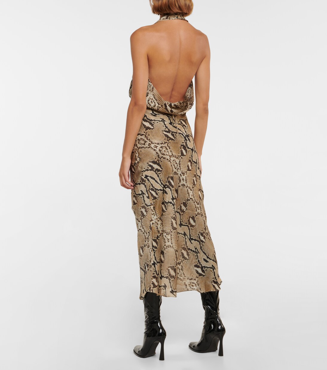 Robe midi en soie à imprimé serpent Abby | Petar Petrov