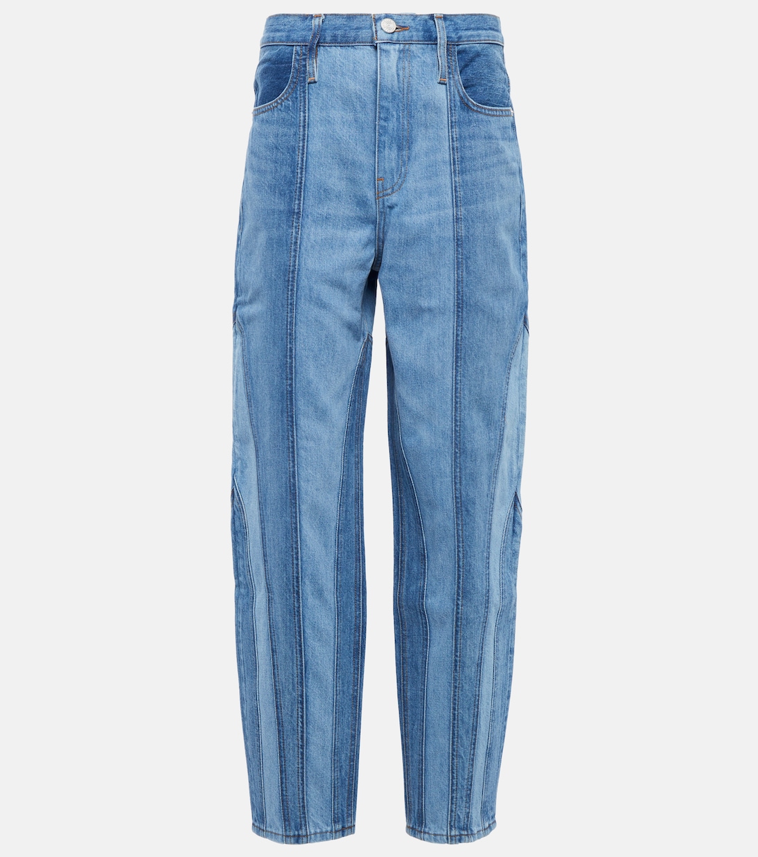 High-Rise Barrel Jeans Warped Stripe  | Frame