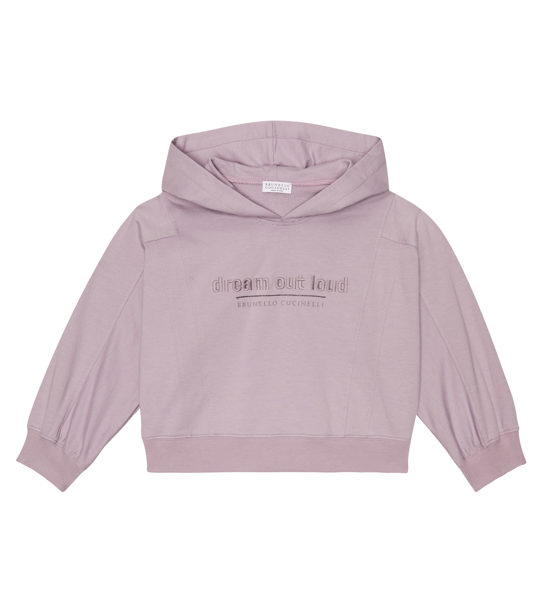 Embroidered cotton hoodie | Brunello Cucinelli Kids