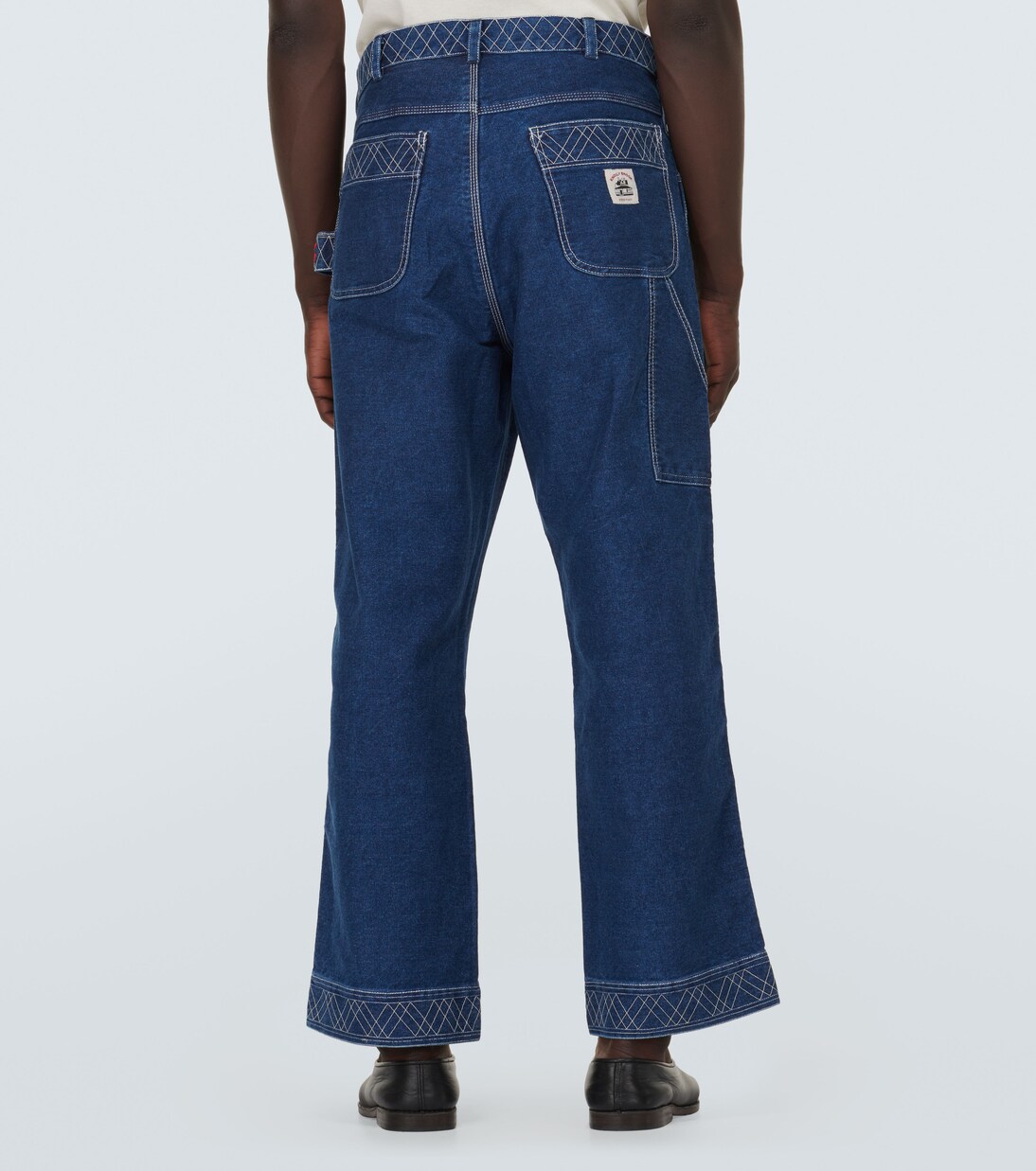 Knolly Brook embroidered wide-leg jeans | Bode