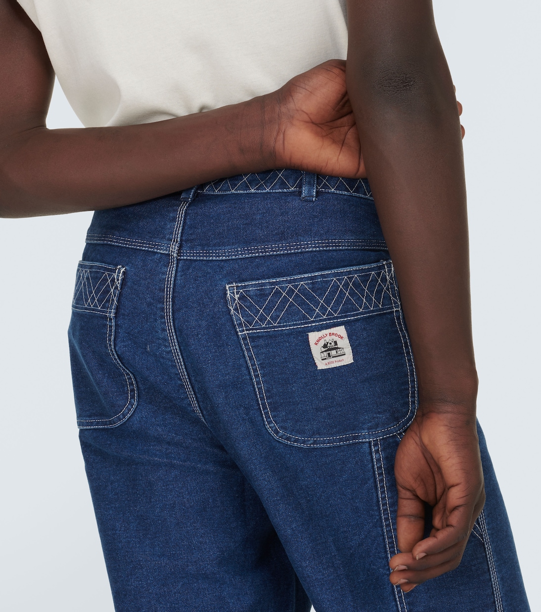 Knolly Brook embroidered wide-leg jeans | Bode