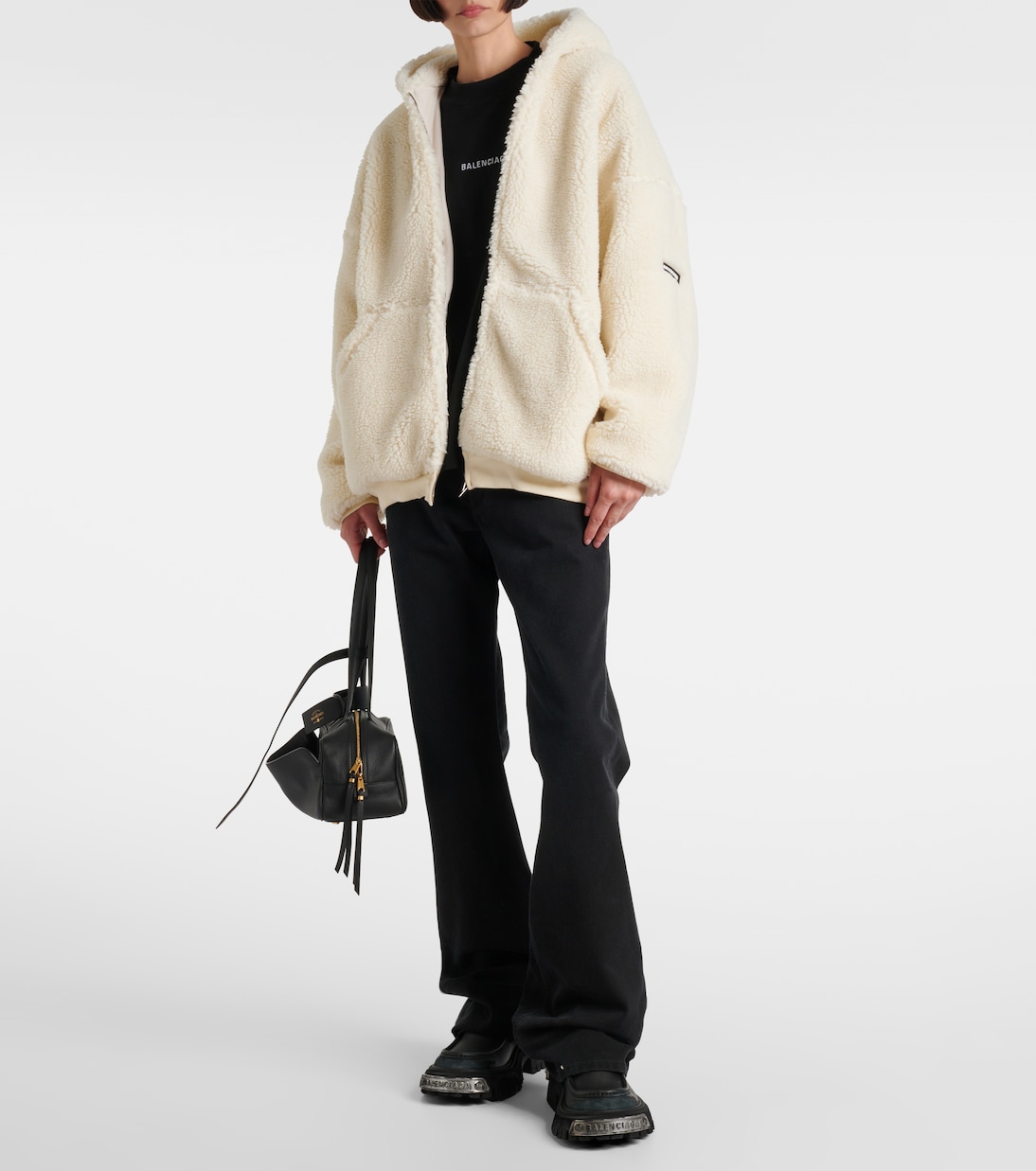 Outerwear faux-shearling hoodie | Balenciaga