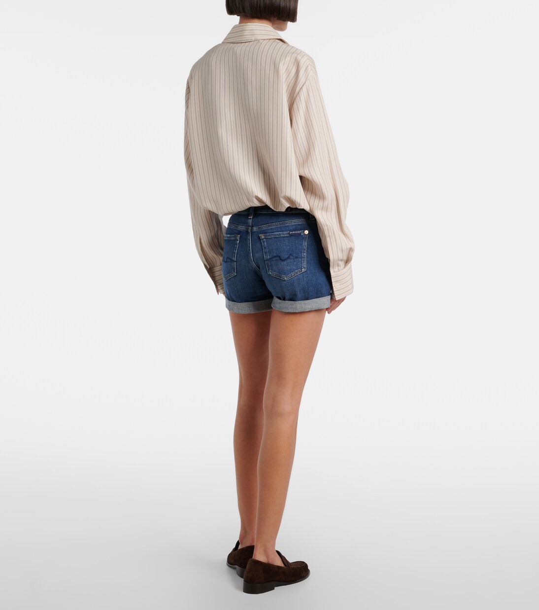 Mid-rise denim shorts | 7 For All Mankind