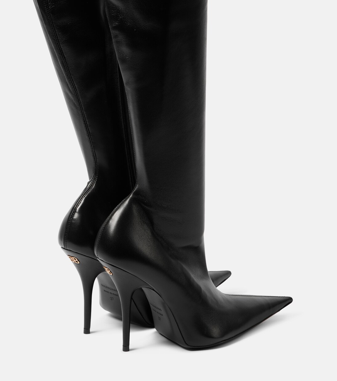 Avenue leather over-the-knee boots | Balenciaga