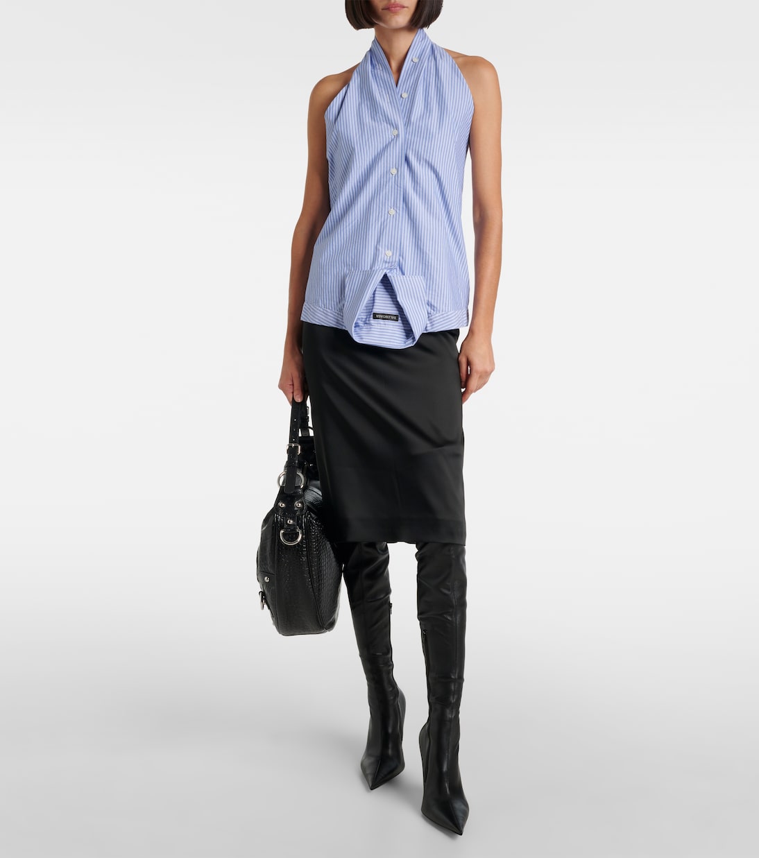 Avenue leather over-the-knee boots | Balenciaga