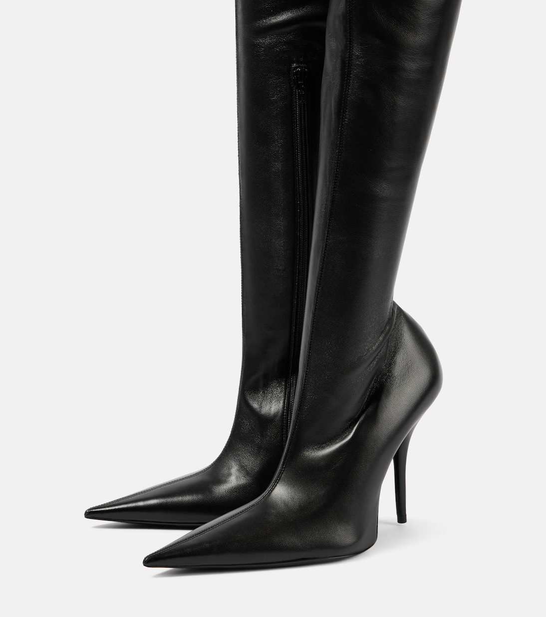 Avenue leather over-the-knee boots | Balenciaga