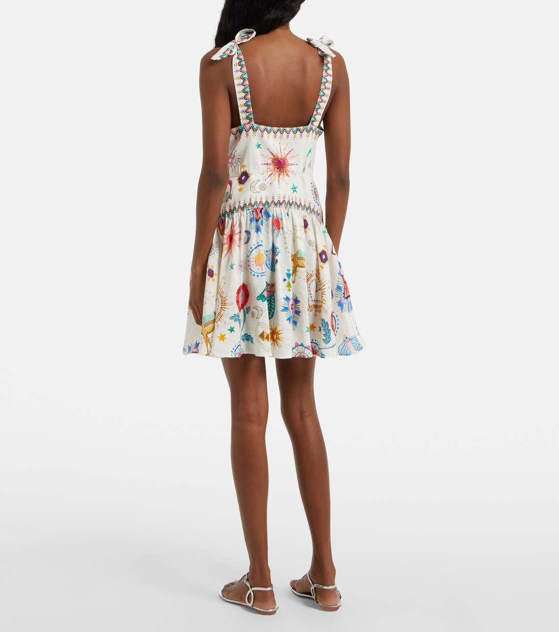 Robe brodée en lin et soie | Camilla