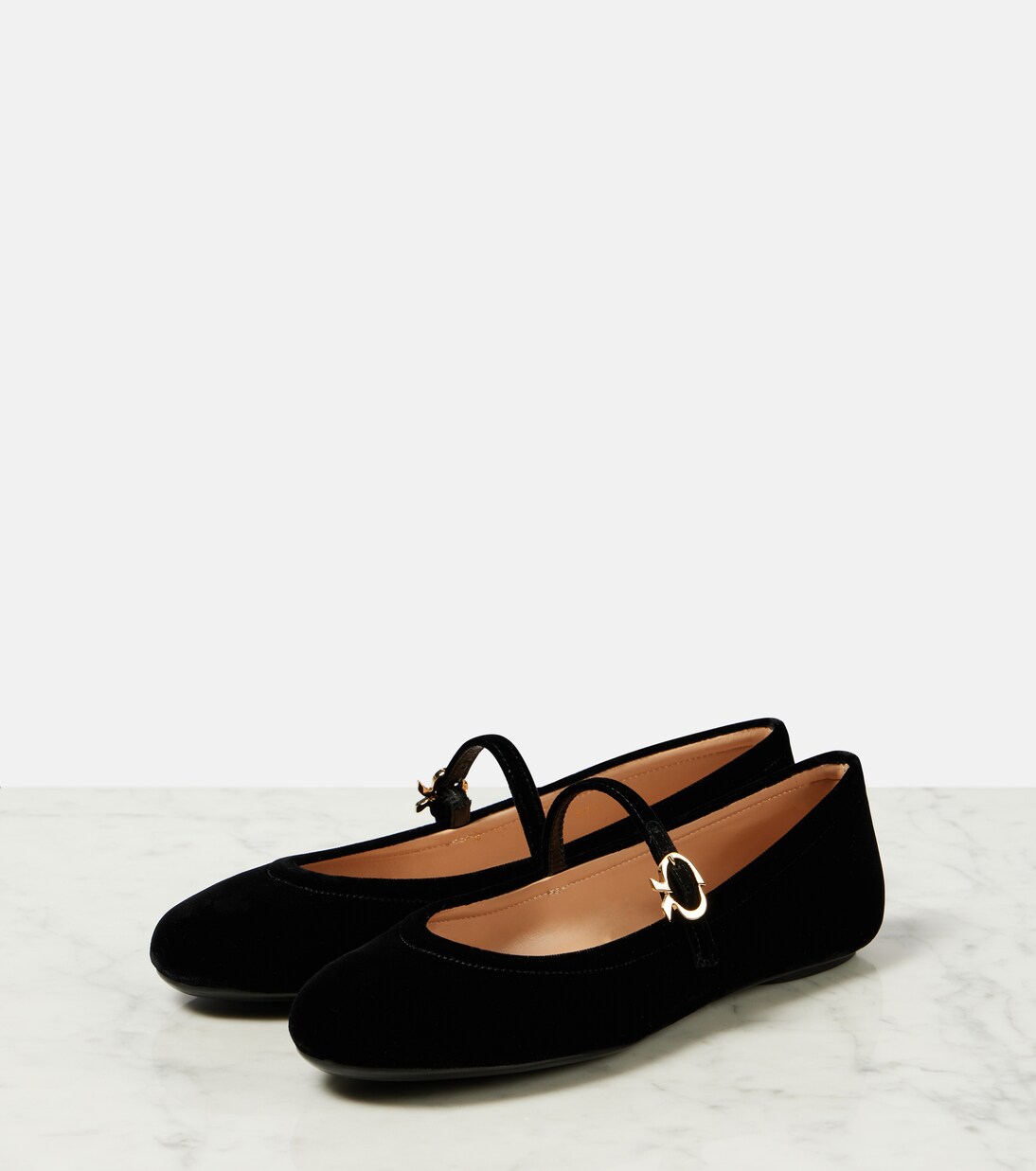 Carla velvet ballet flats | Gianvito Rossi