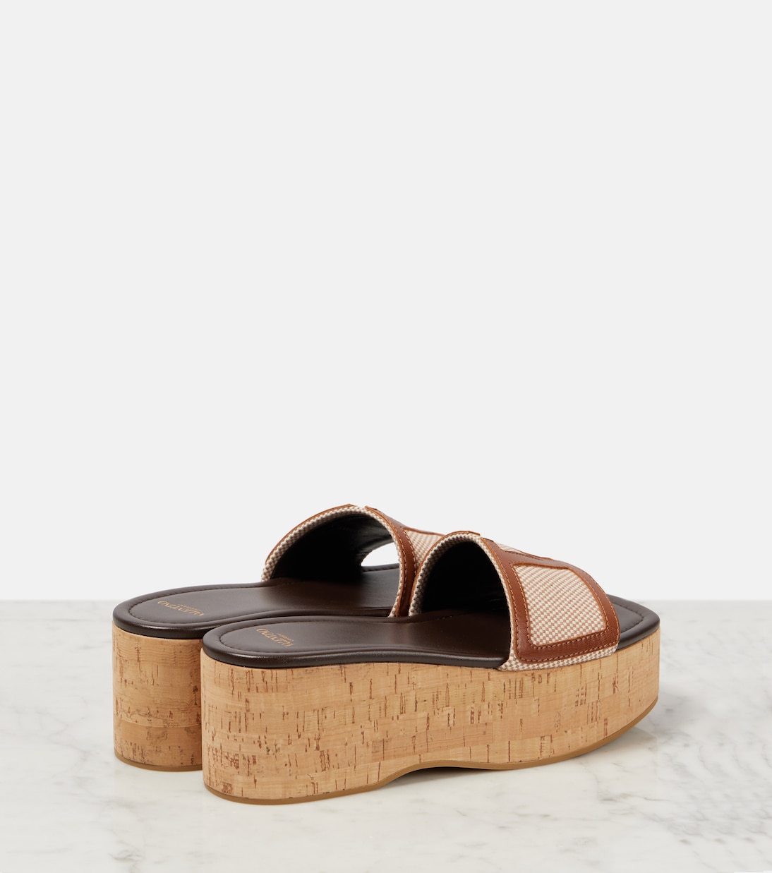 Viva Superstar leather-trimmed canvas slides | Valentino Garavani