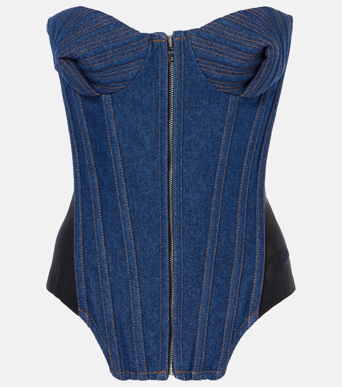 Paneled denim corset | Jean Paul Gaultier