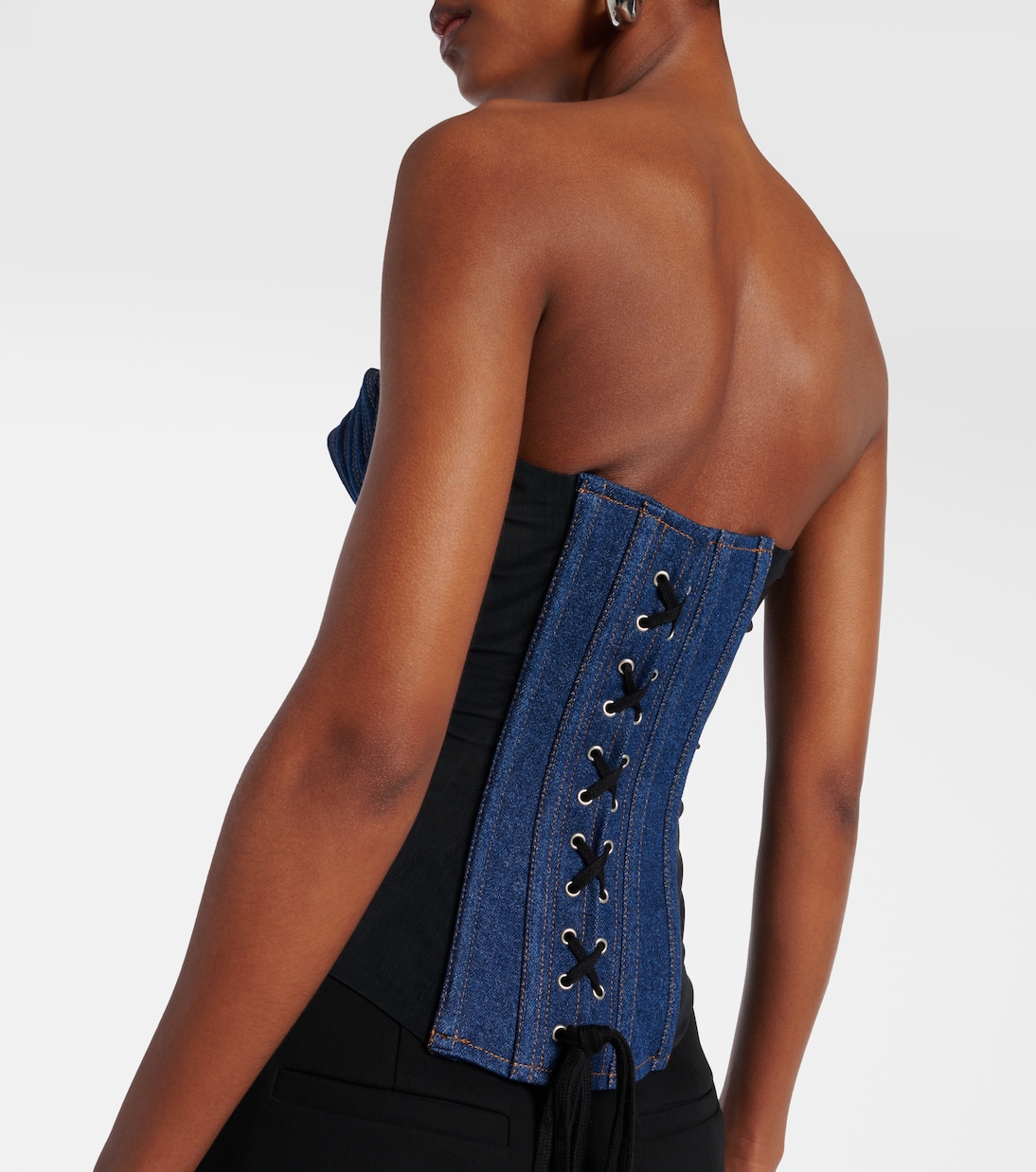 Paneled denim corset | Jean Paul Gaultier