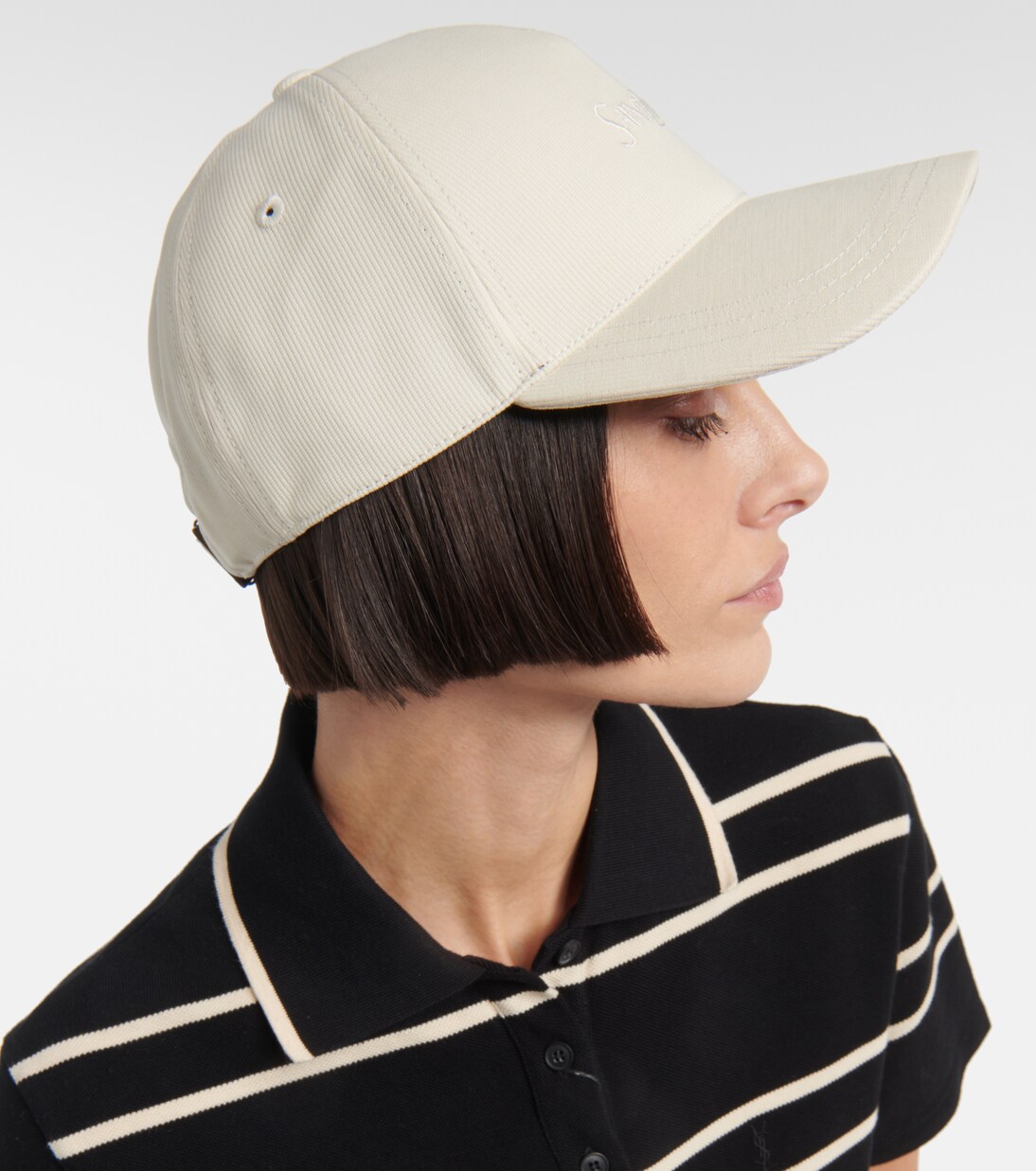 Logo embroidered corduroy baseball cap | Saint Laurent