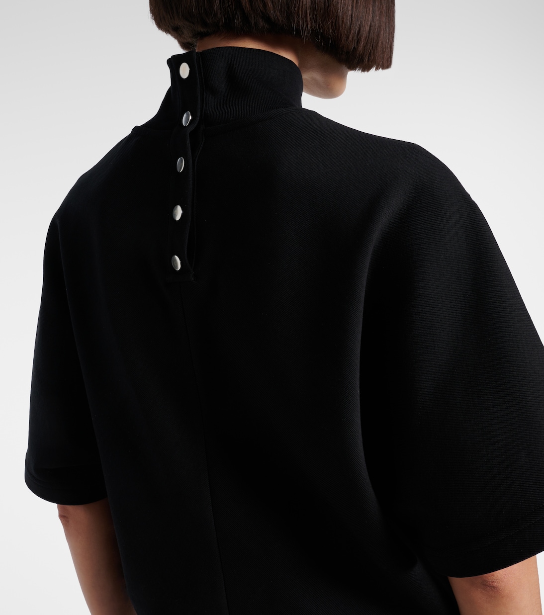 High-neck cotton jersey T-shirt | Alaïa