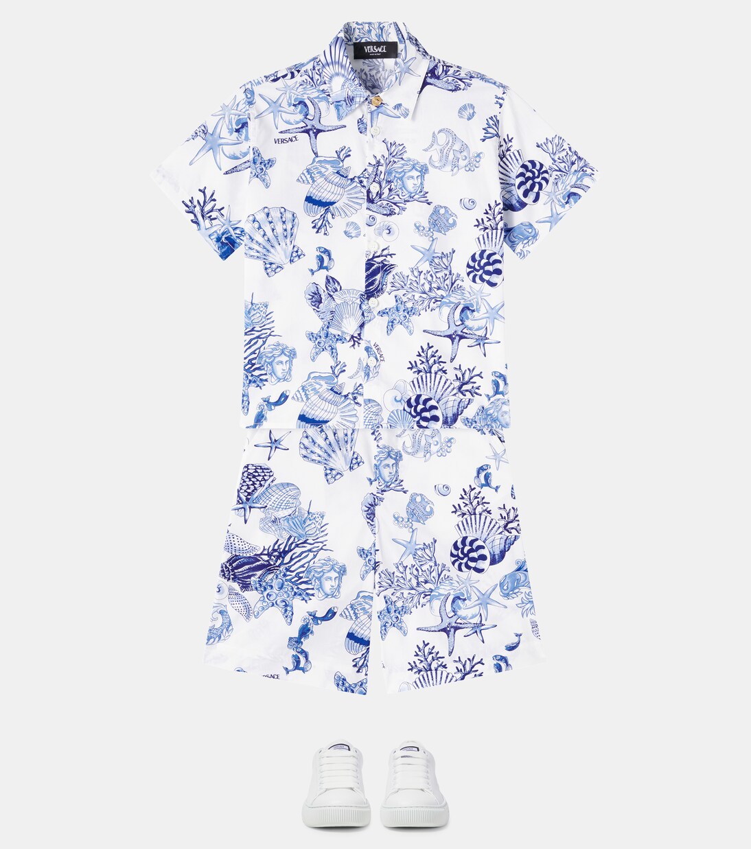 Coral Theatre cotton poplin shirt | Versace Kids