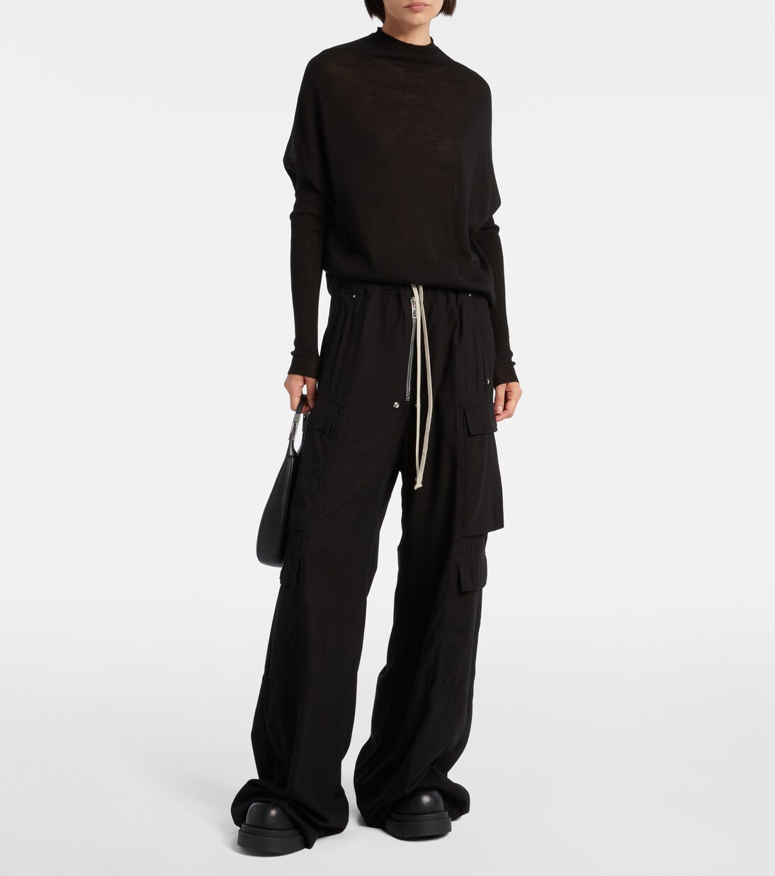 Pantalon cargo Jumbo Belas à taille haute en coton | Rick Owens