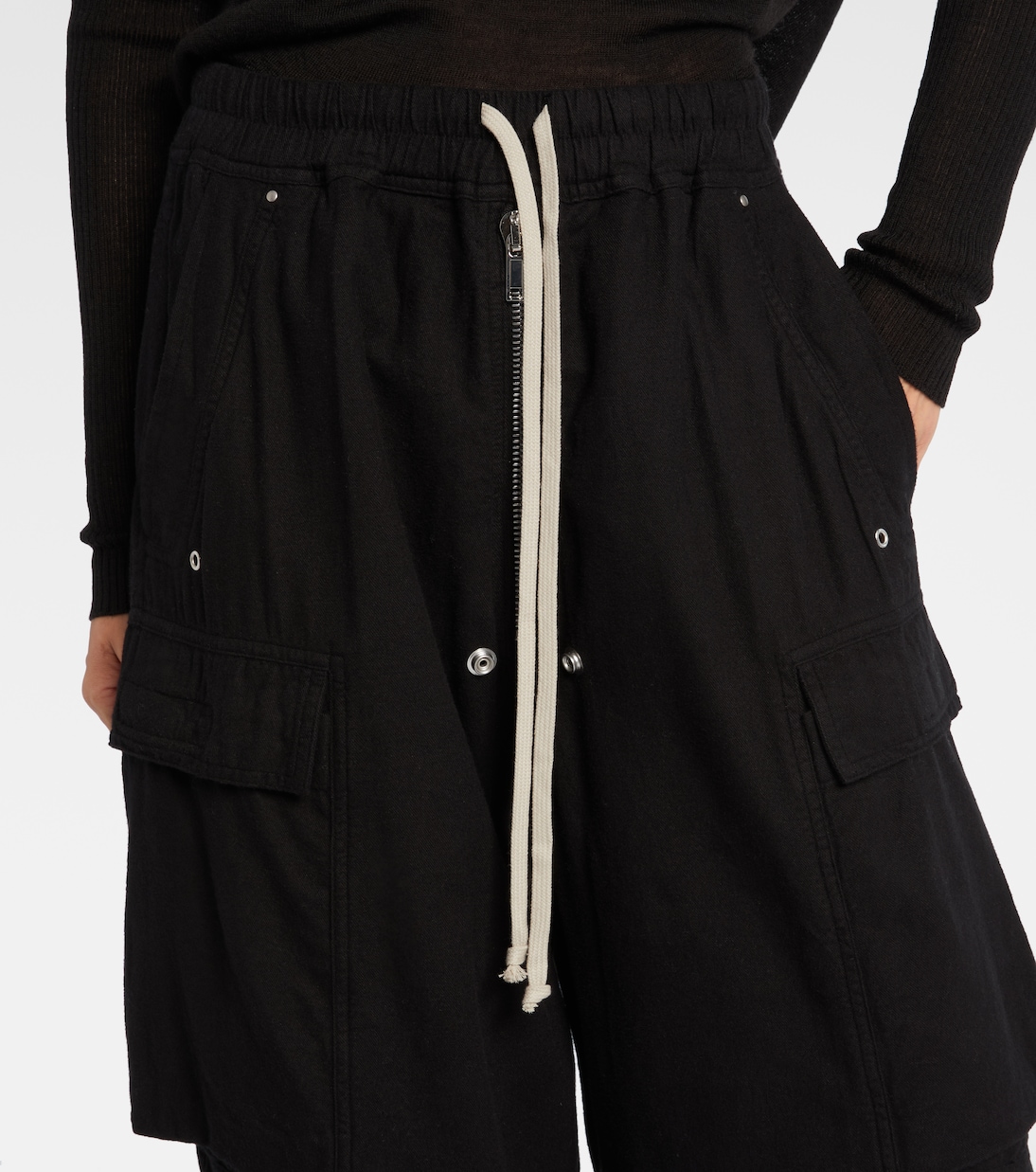 Pantalon cargo Jumbo Belas à taille haute en coton | Rick Owens