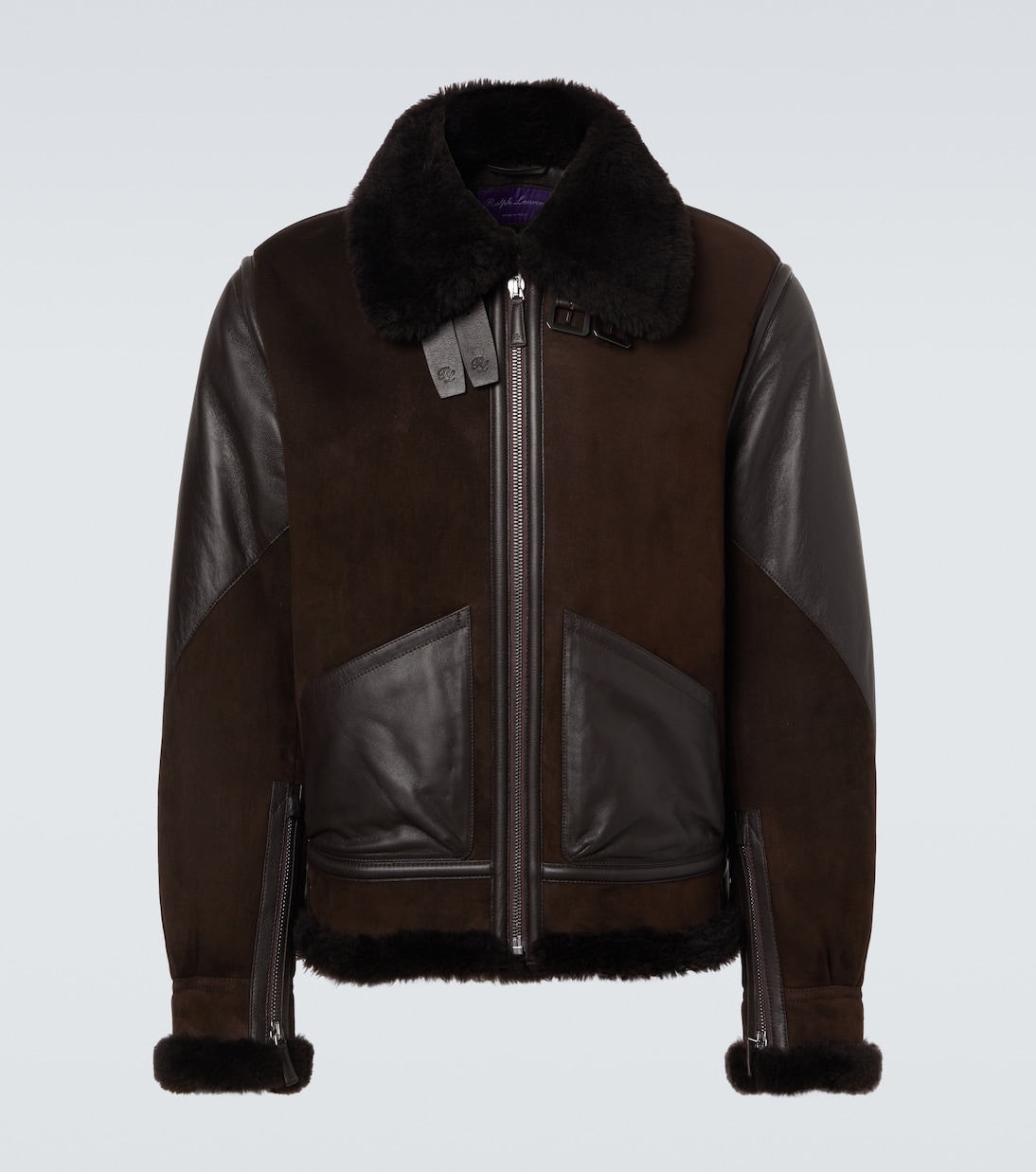 Jacke aus Veloursleder mit Shearling | Ralph Lauren Purple Label