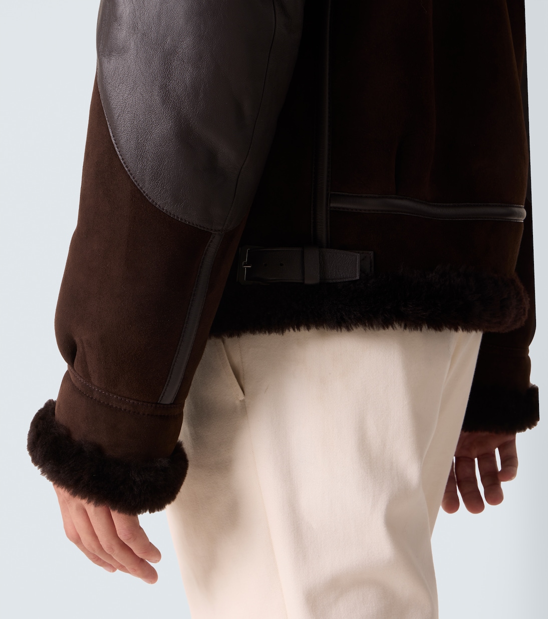 Jacke aus Veloursleder mit Shearling | Ralph Lauren Purple Label