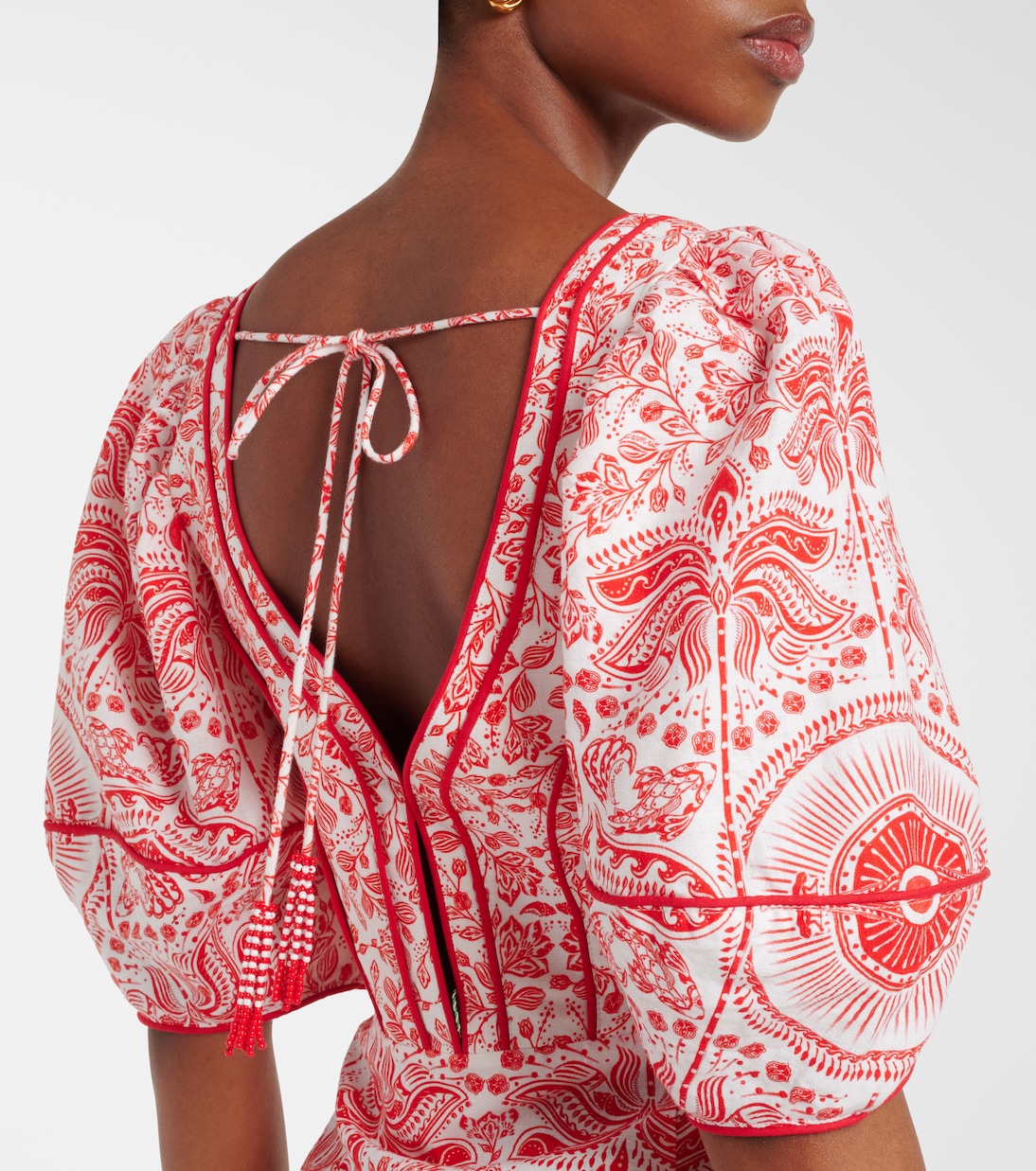 Bedrucktes Minikleid aus einem Leinengemisch | Farm Rio