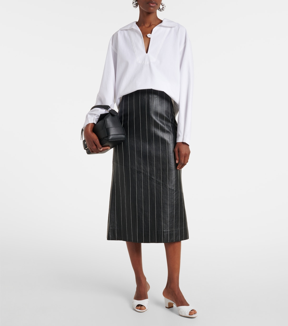 Piruabar 50 ruched leather mules | Manolo Blahnik