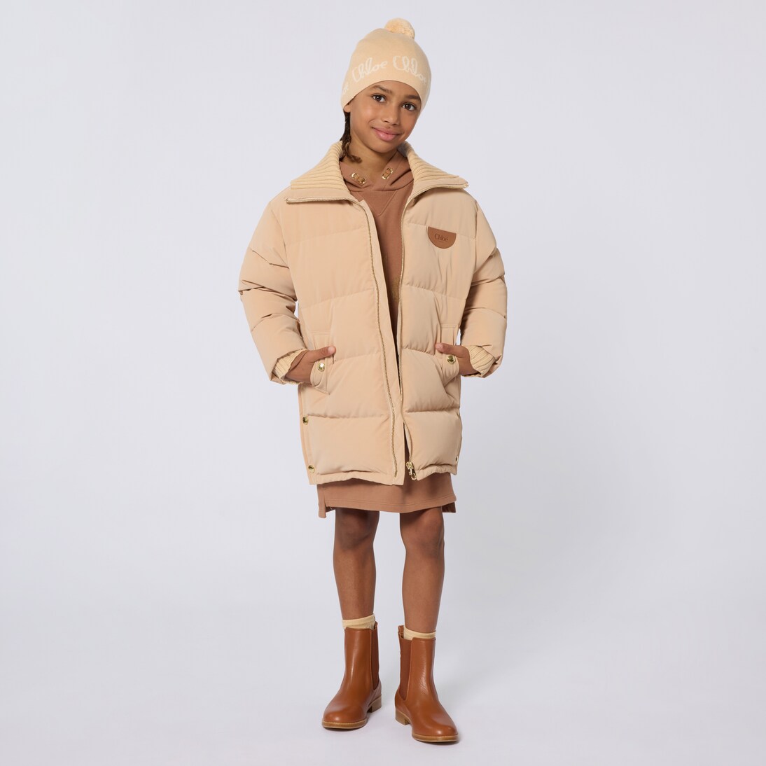 Logo down parka | Chloé Kids
