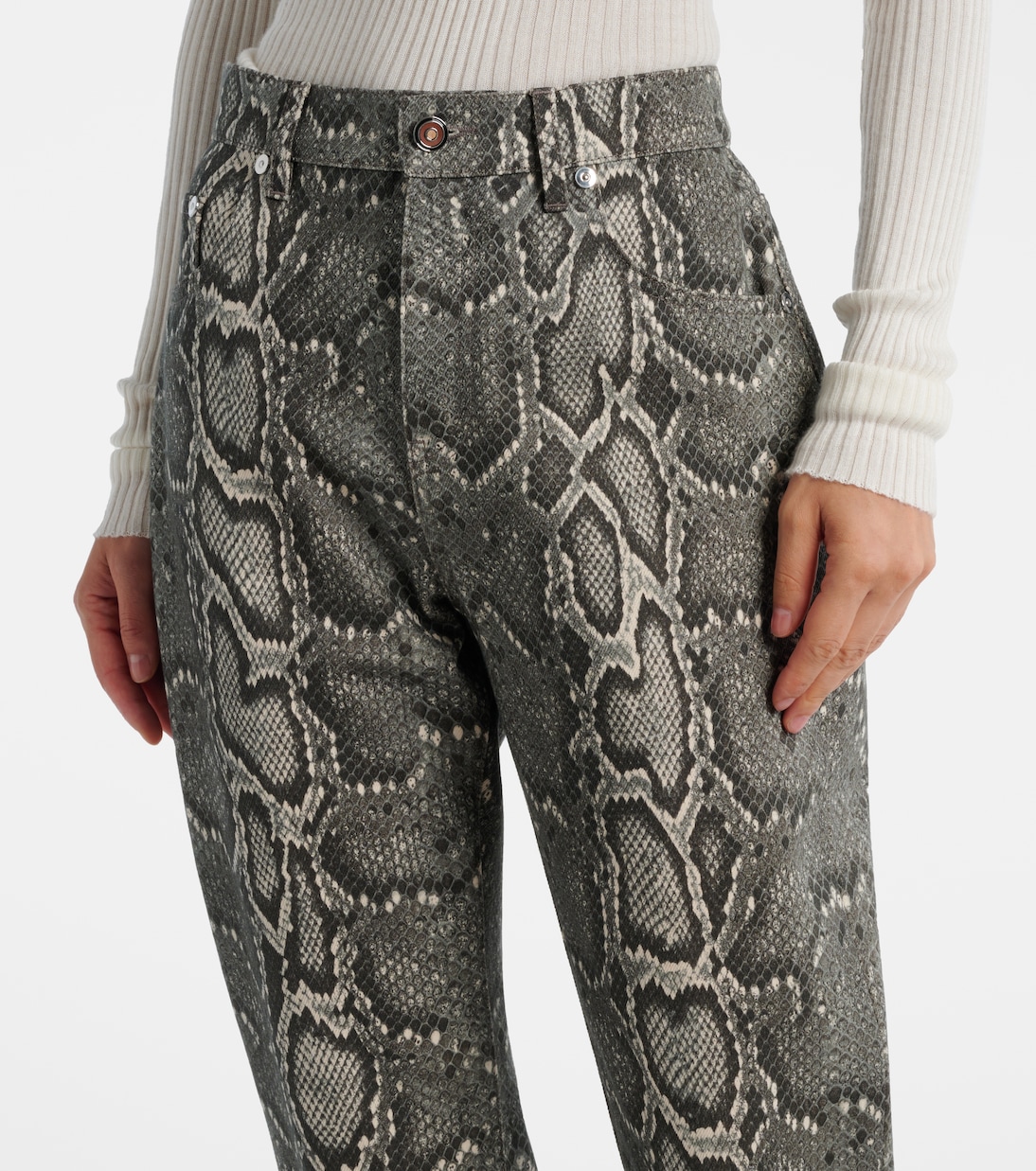 Ezra snake-effect high-rise bootcut jeans | Gabriela Hearst