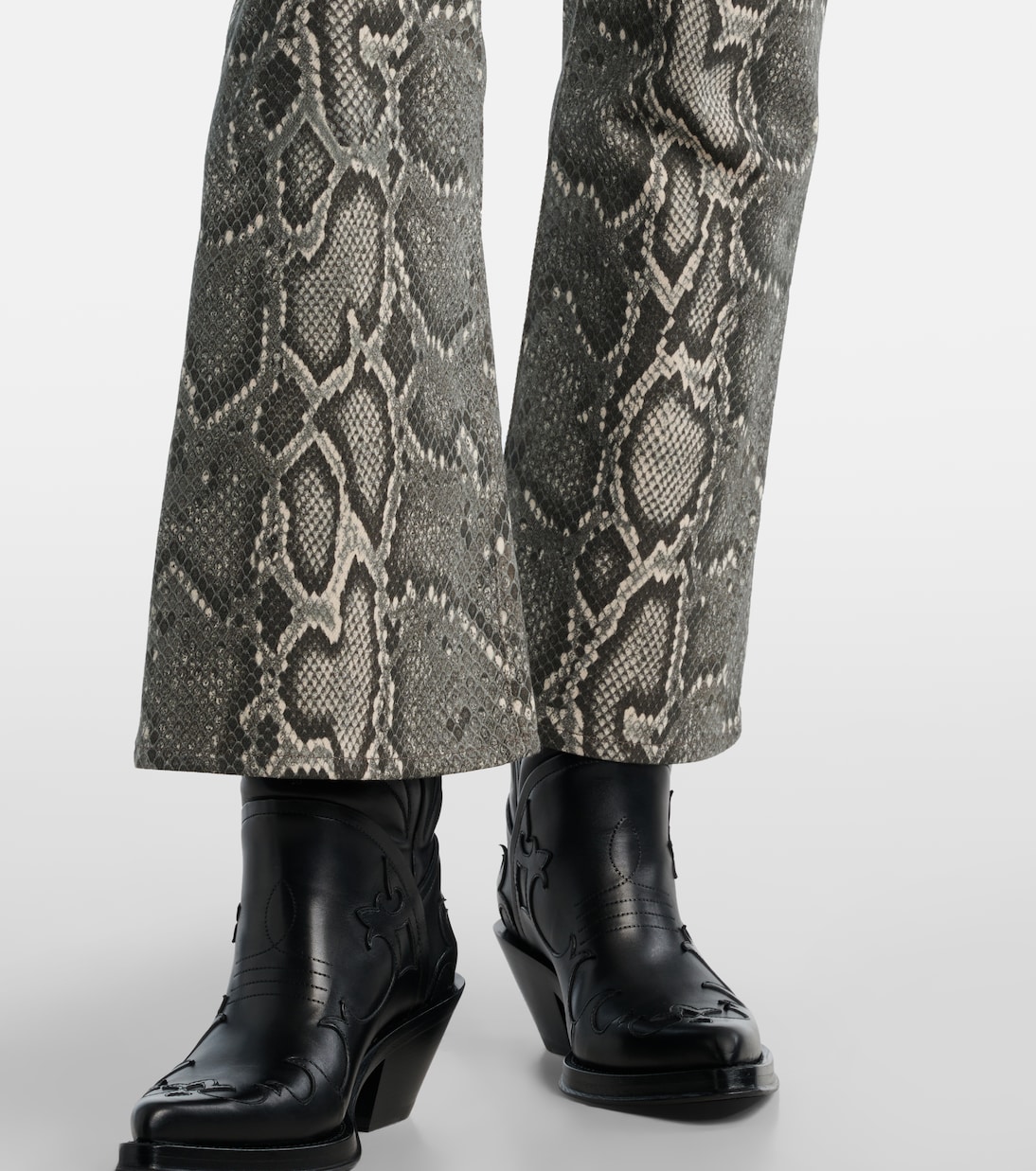 Ezra snake-effect high-rise bootcut jeans | Gabriela Hearst