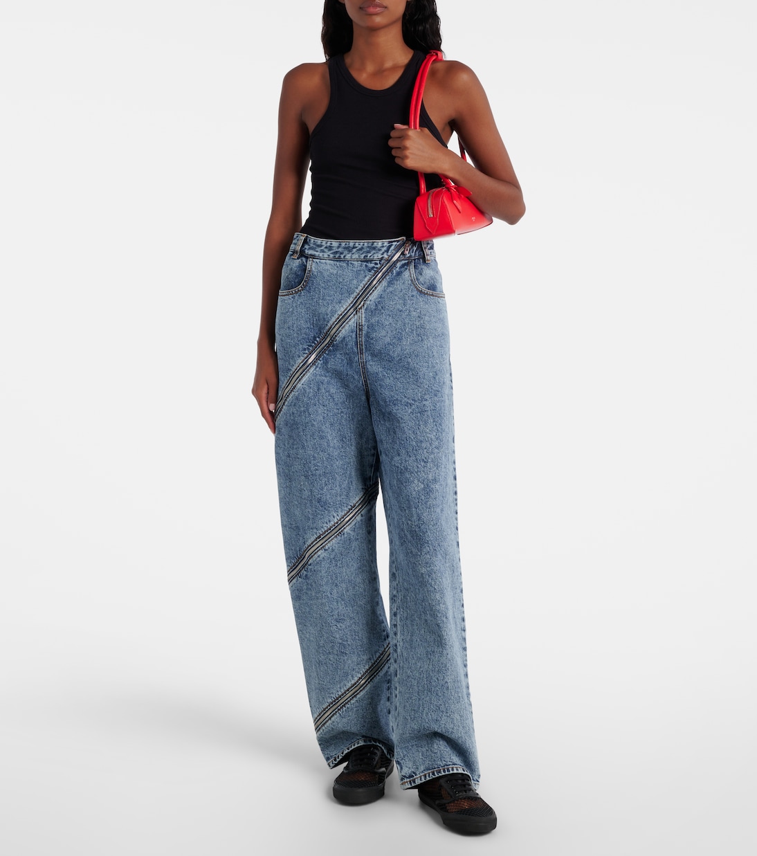 Sneakers Minimalist Mesh mit Leder | Aquazzura