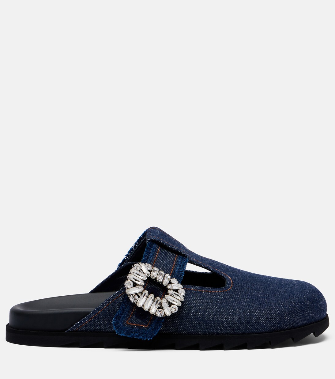 Slidy Viv' embellished denim mules | Roger Vivier