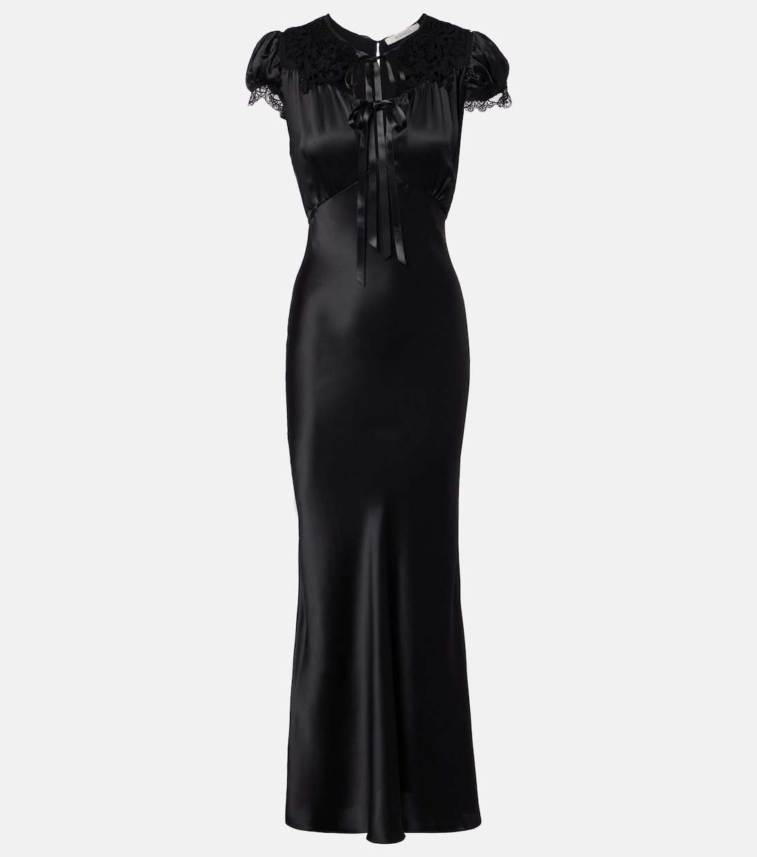 Lace-trimmed silk satin maxi dress | Rodarte