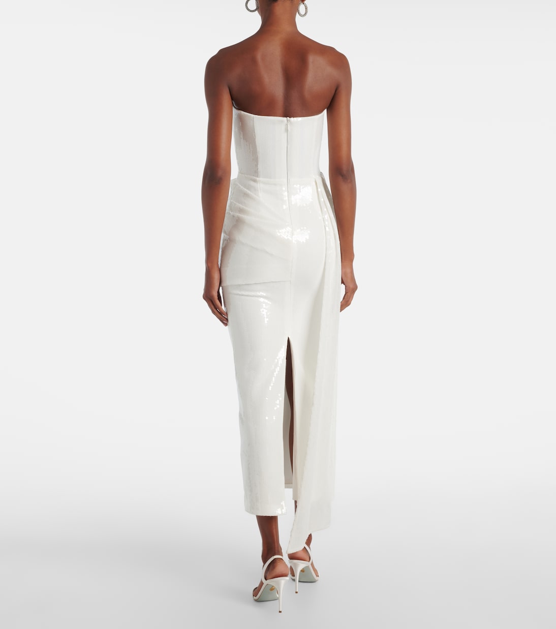 Bridal sequined strapless bustier gown | Alex Perry