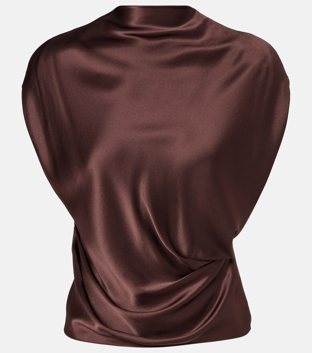 Draped silk satin top | The Sei