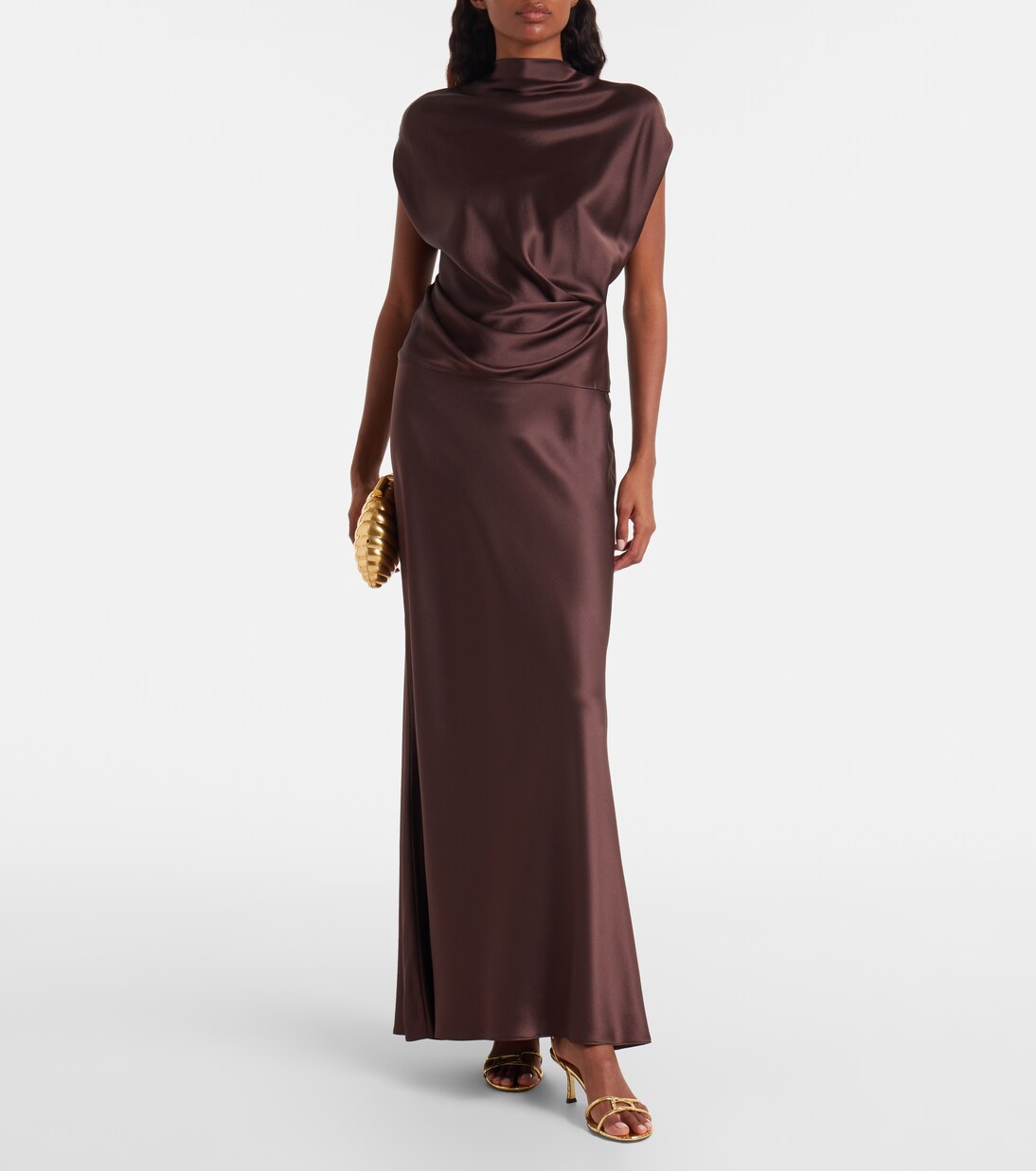 Draped silk satin top | The Sei