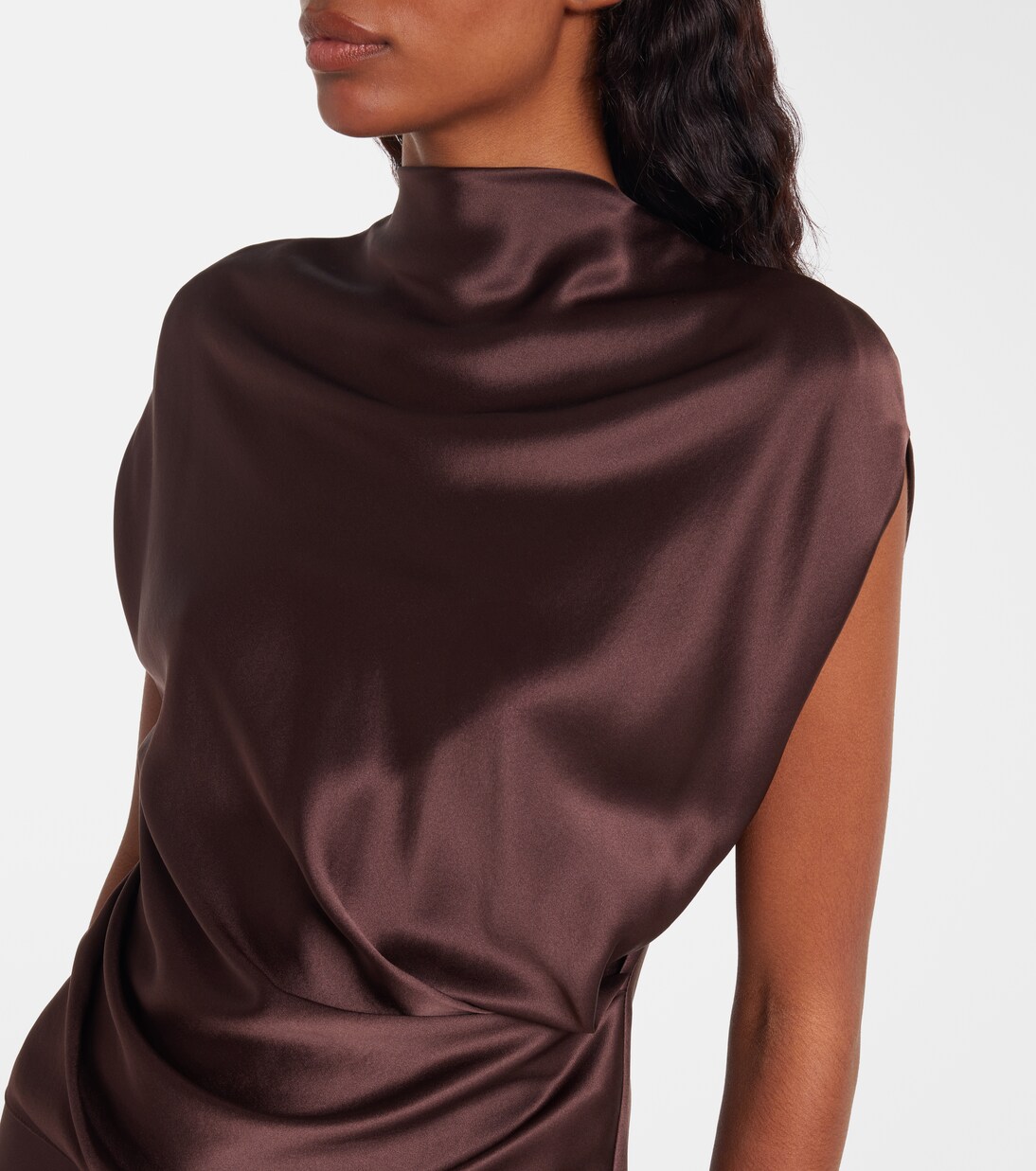 Draped silk satin top | The Sei