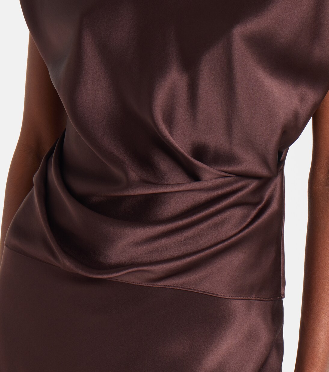 Draped silk satin top | The Sei